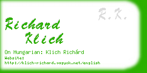 richard klich business card